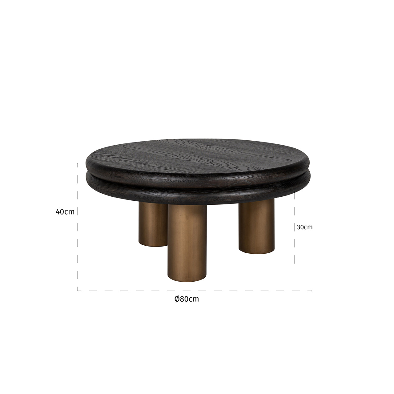Salontafel Macaron (Zwart rustiek)