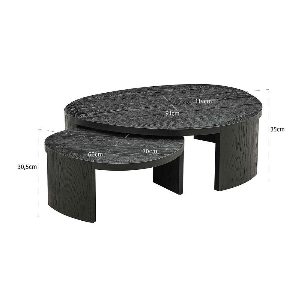 Salontafel Navarino set van 2 (Donker koffie)