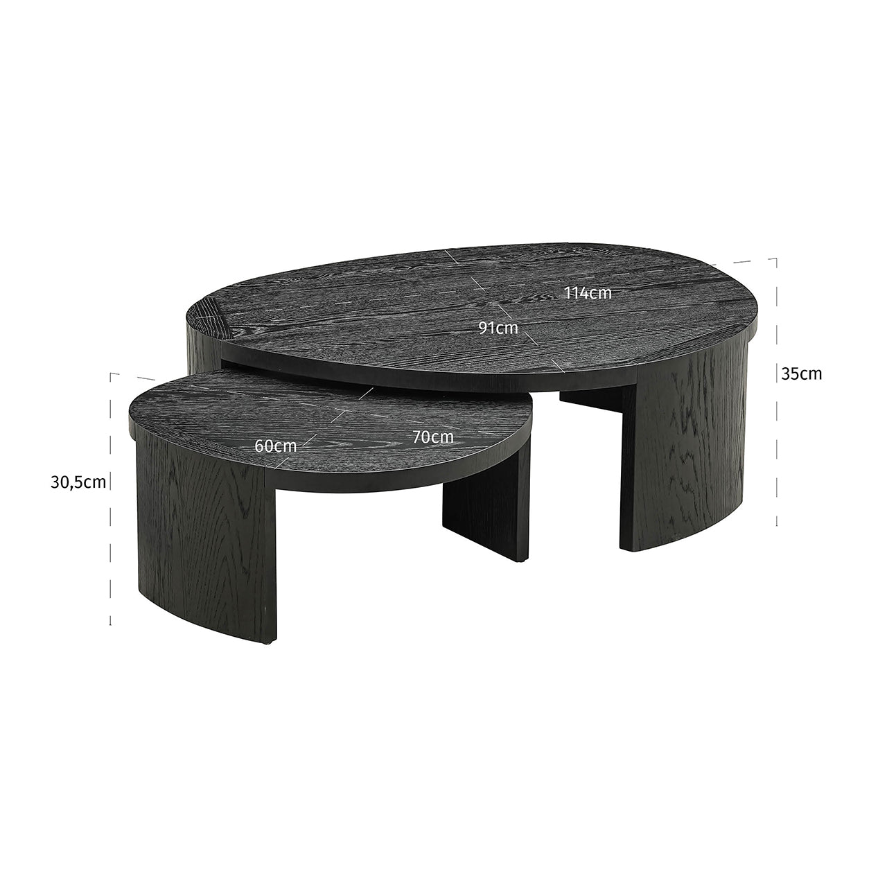 Salontafel Navarino set van 2 (Donker koffie)