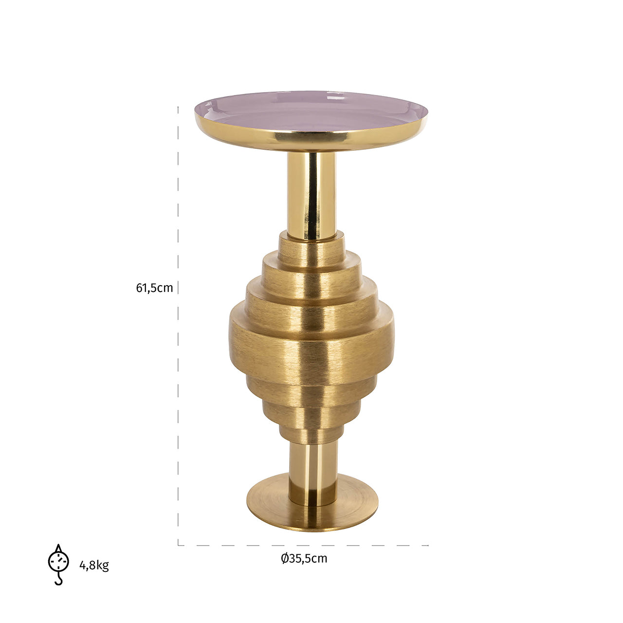 Bijzettafel Empire (Geborsteld Goud)