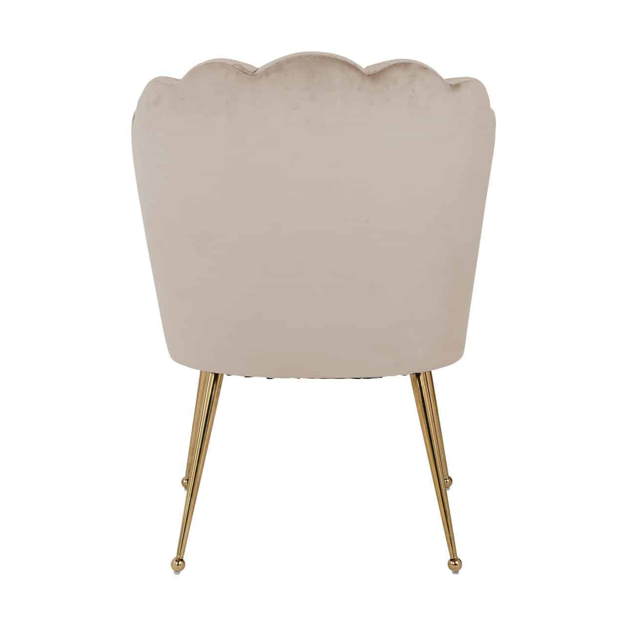 Stoel Pippa khaki fluweel / goud (Quartz Khaki 903)