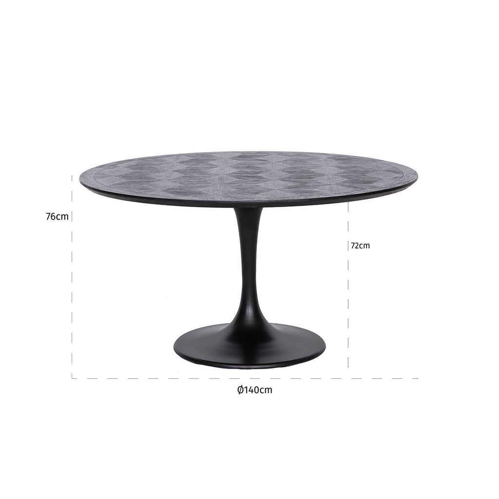 Eettafel Blax 140Ø (Zwart)