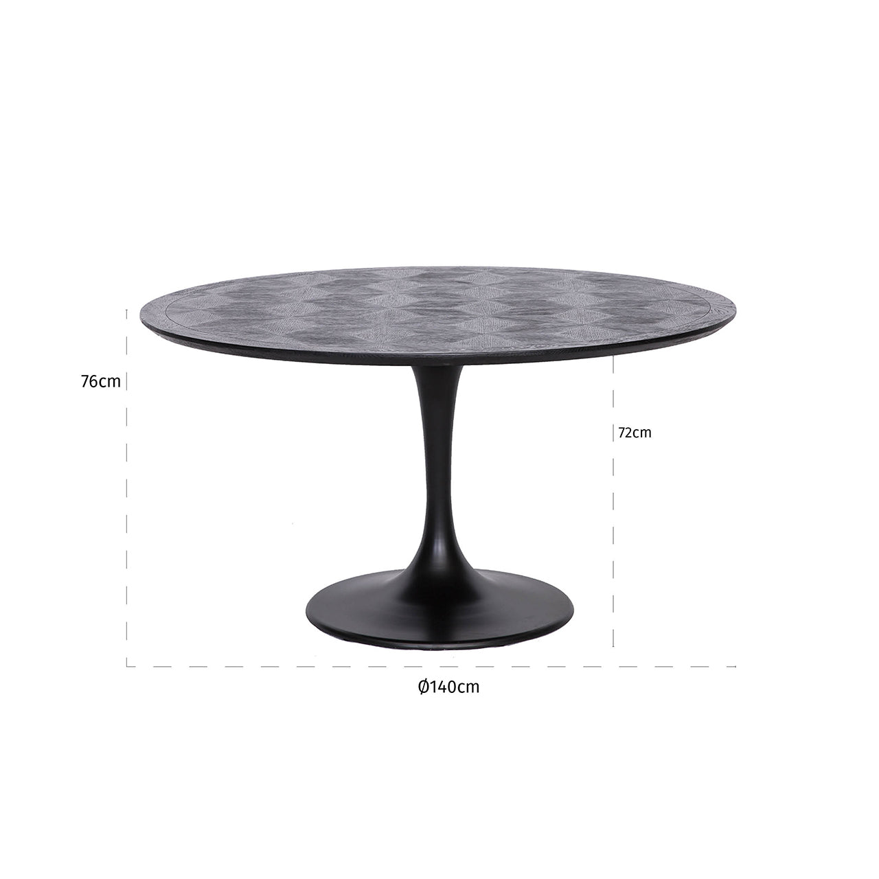 Eettafel Blax 140Ø (Zwart)