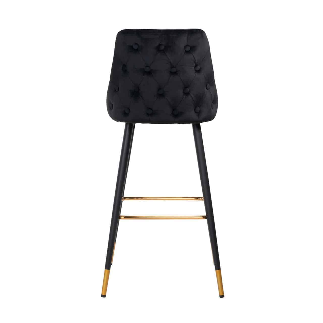 Barstoel Imani zwart fluweel (Quartz Black 800)