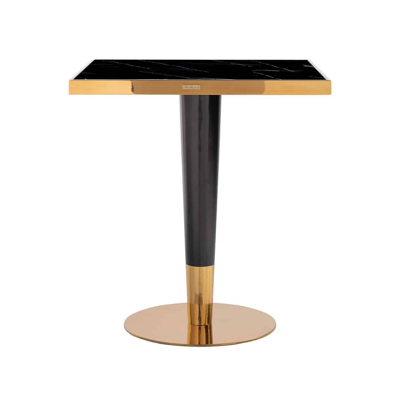 Bistrotafel Can Roca vierkant zwart 70x70 (Zwart/goud)