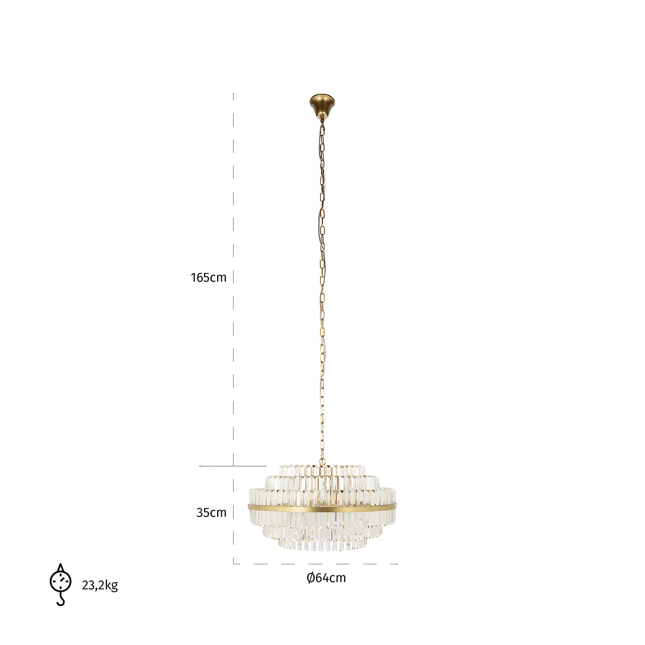 Hanglamp Desire medium (Geborsteld Goud)