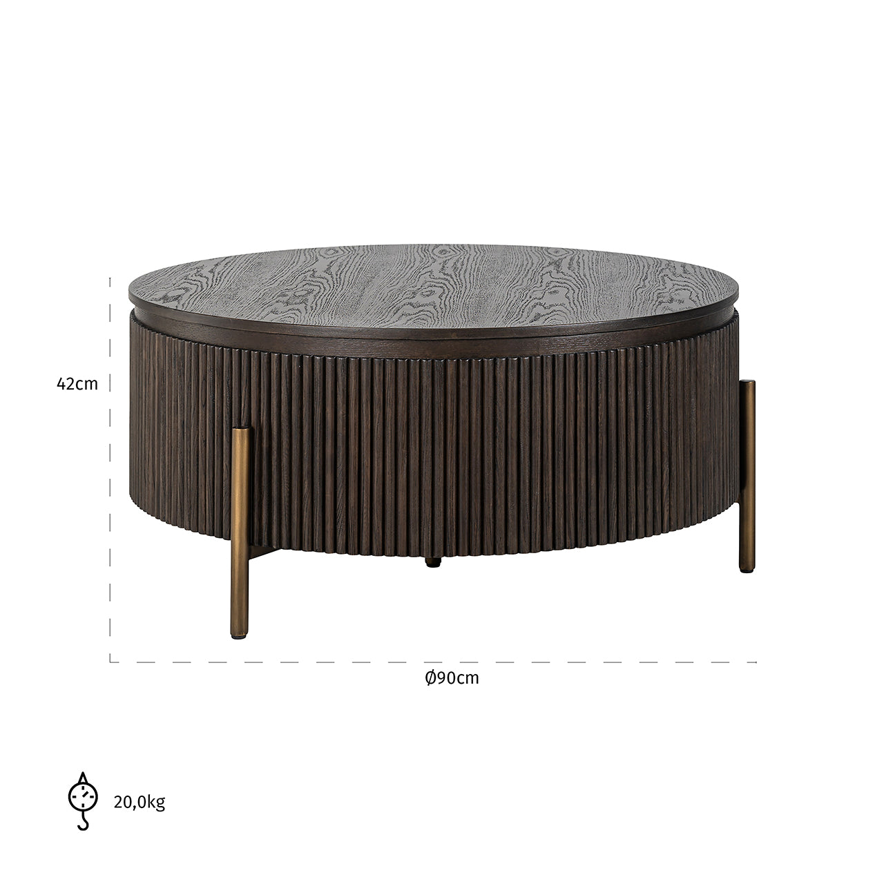 Salontafel Luxor 95Ø (Bruin)