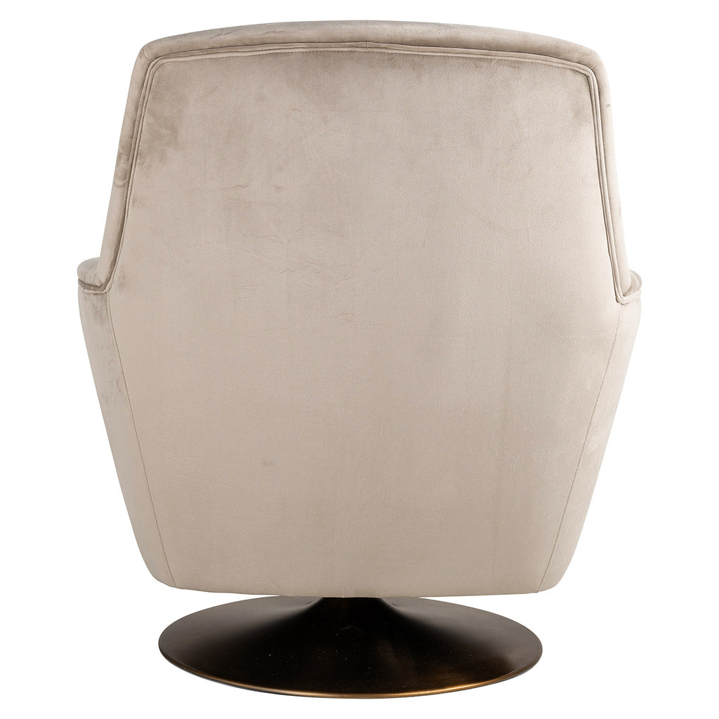 Draaifauteuil Nora khaki fluweel (Quartz Khaki 903)