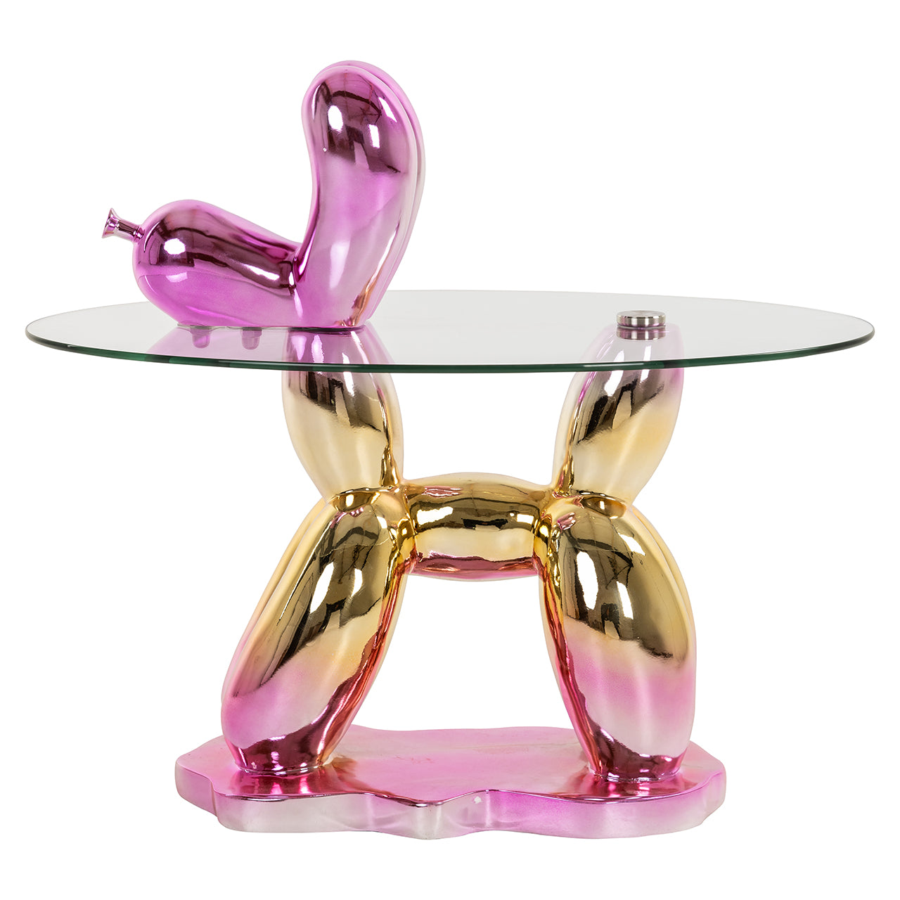 Bijzettafel Usha met glas (Roze)