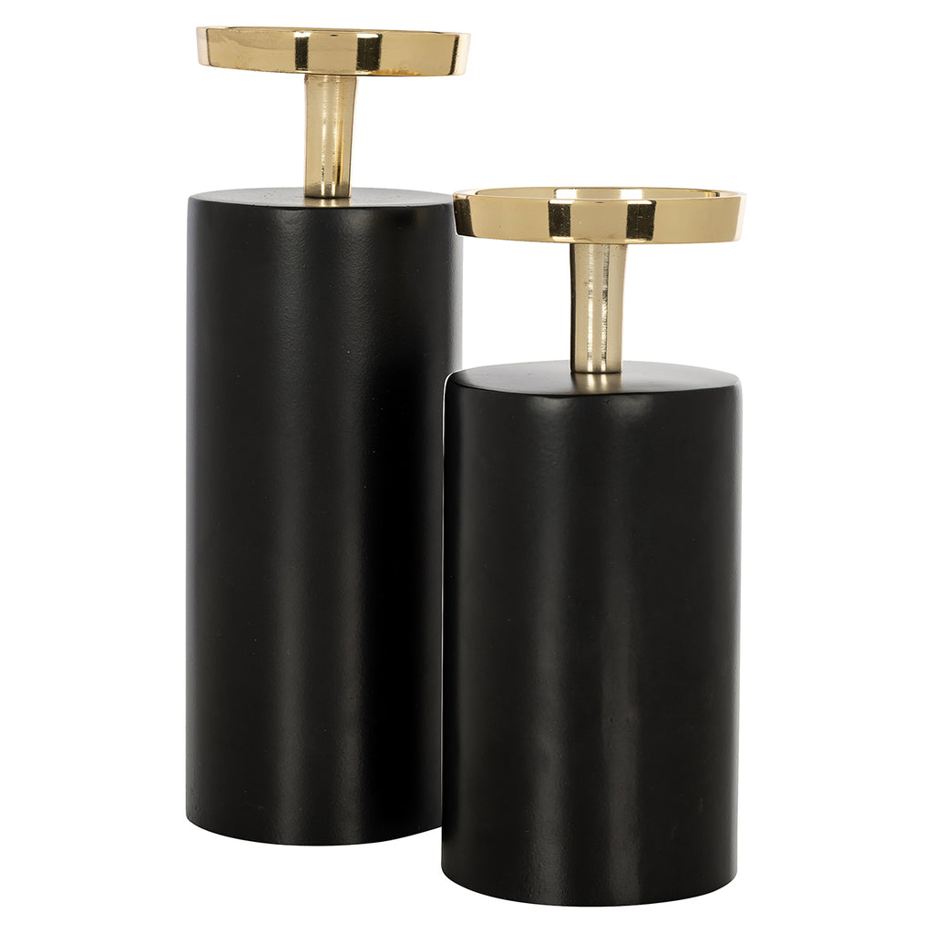 Kandelaar Caya klein (Zwart/goud)