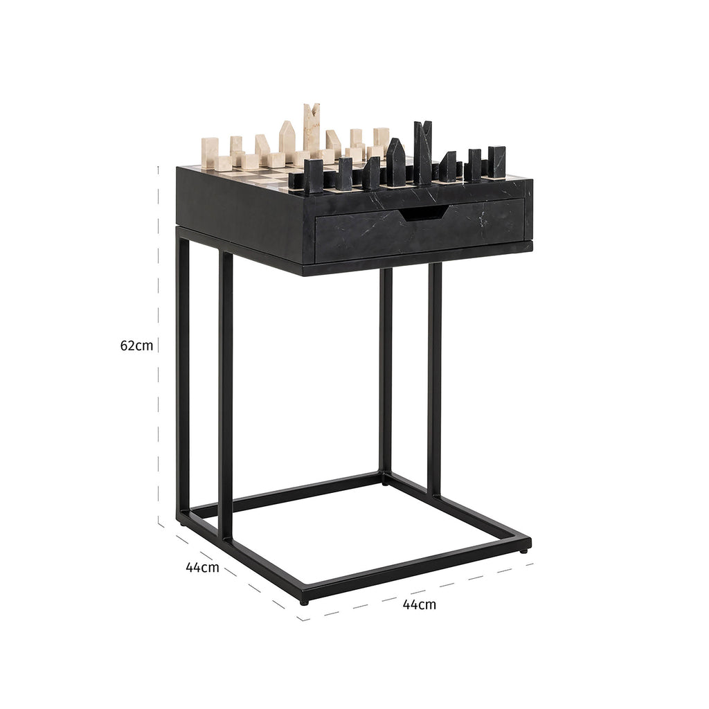 Schaaktafel Davos 1-lade (Zwart)