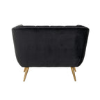 Fauteuil Huxley Antraciet fluweel / Geborsteld goud (Quartz Antraciet 801)