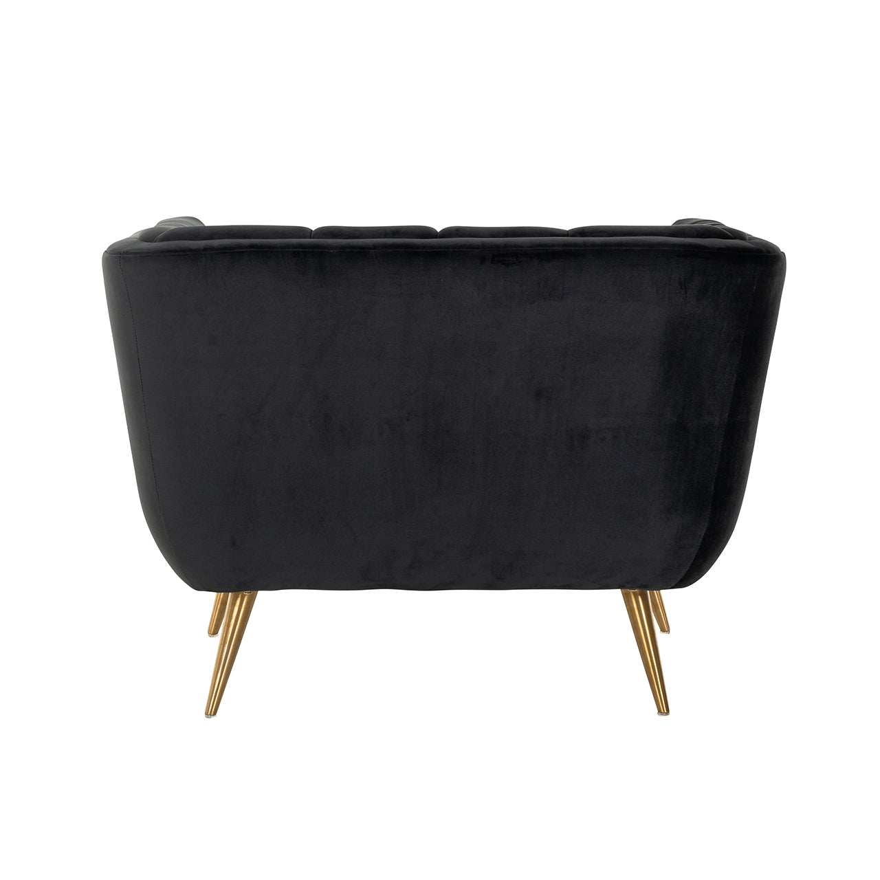 Fauteuil Huxley Antraciet fluweel / Geborsteld goud (Quartz Antraciet 801)