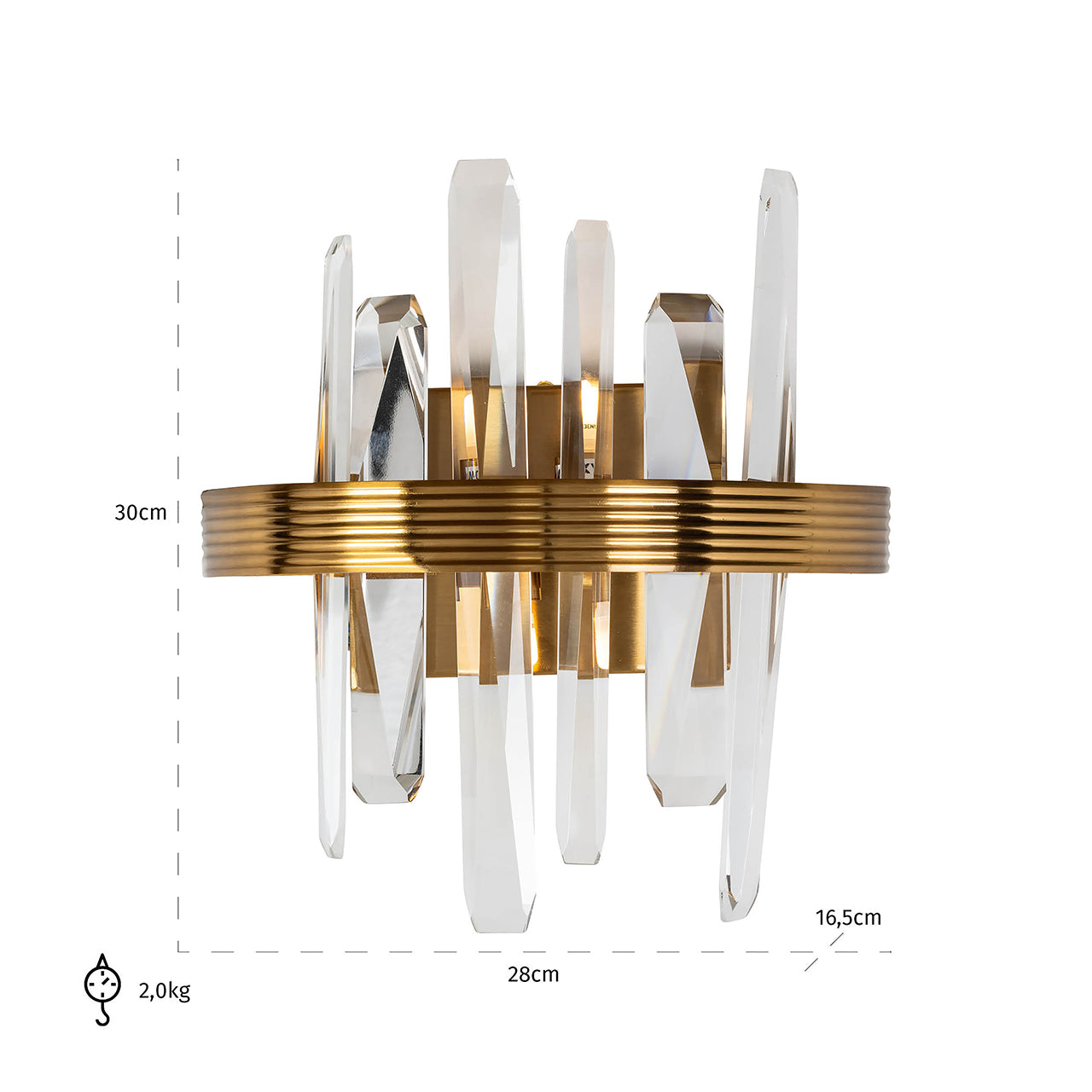 Wandlamp Brigh (Goud)