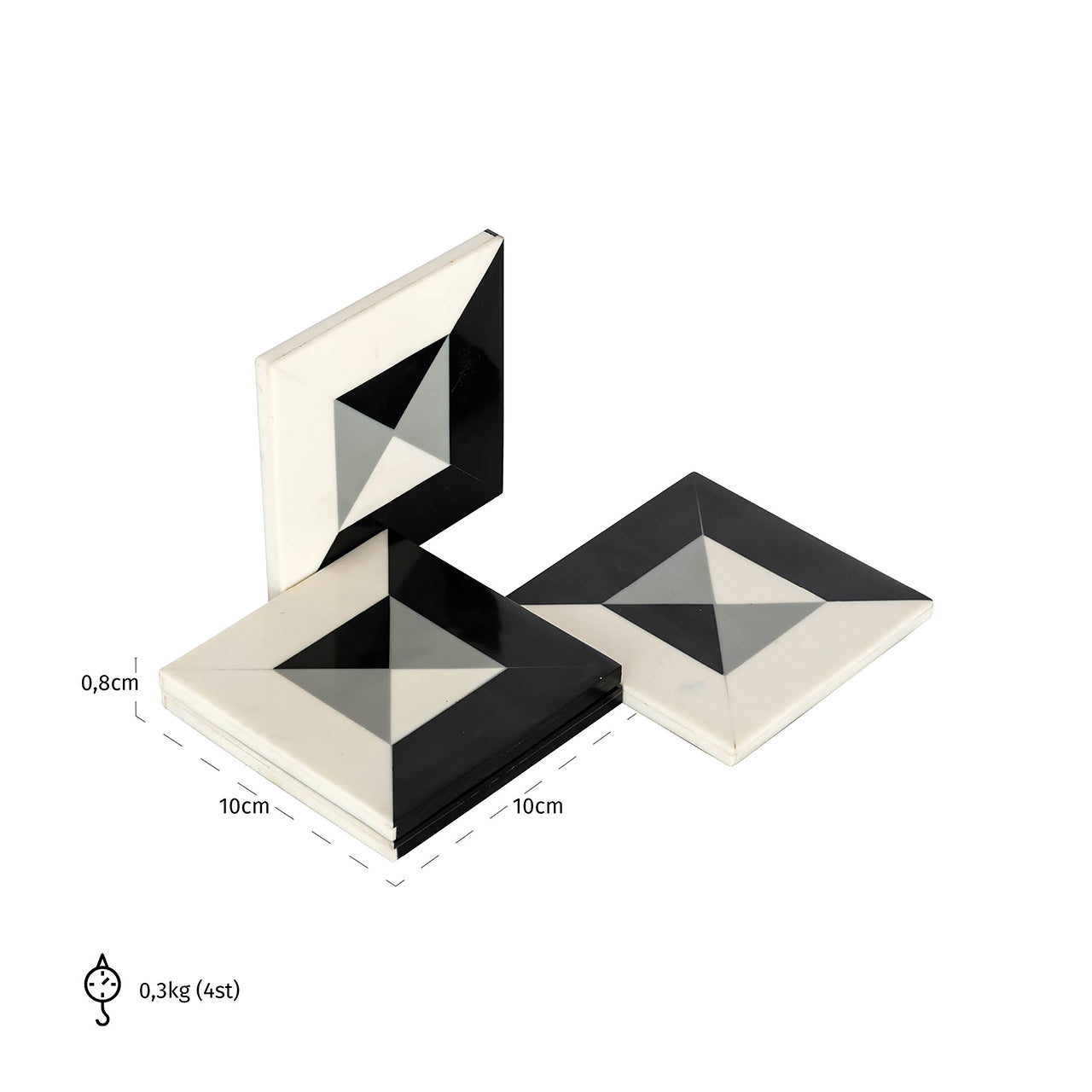Onderzetter Louel (Zwart/wit)