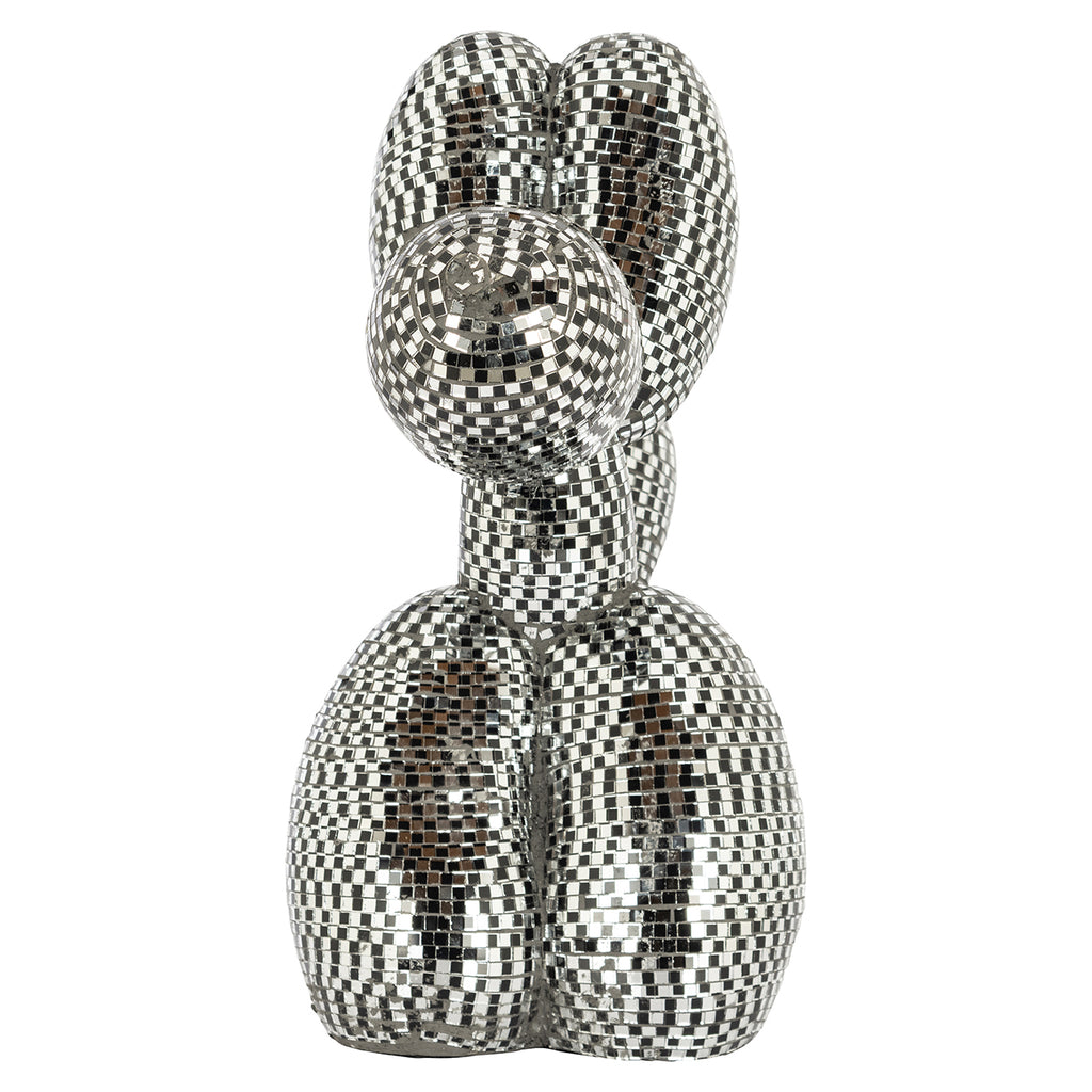 Honden decoratie object spiegel zwart (Zwart)