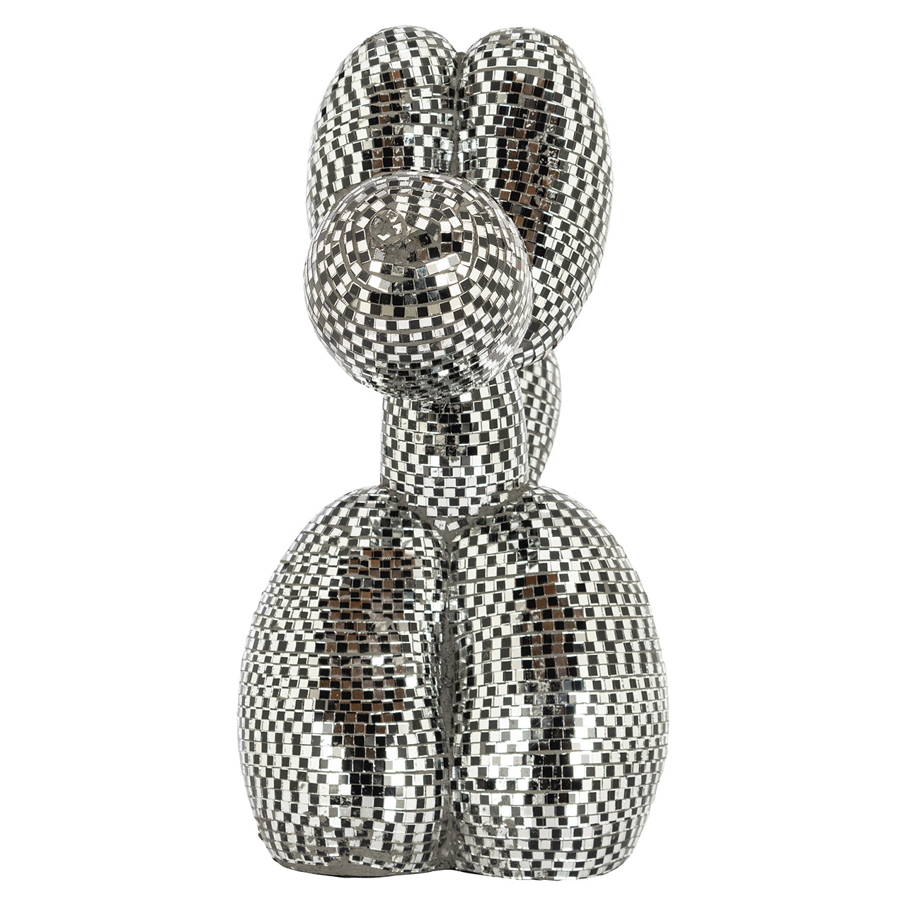 Honden decoratie object spiegel zwart (Zwart)