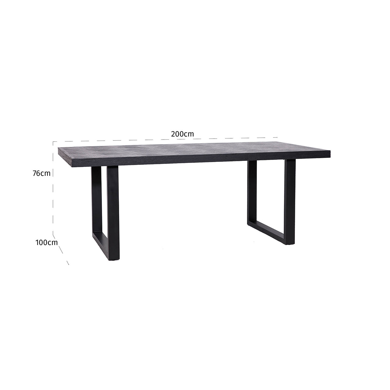 Eettafel Blax 200 (Zwart)