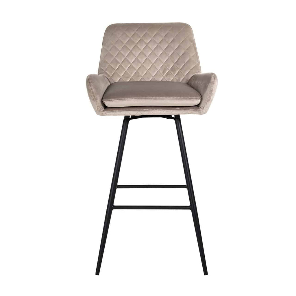 Barstoel Linsey draaibaar khaki fluweel (Quartz Khaki 903)