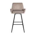 Barstoel Linsey draaibaar khaki fluweel (Quartz Khaki 903)