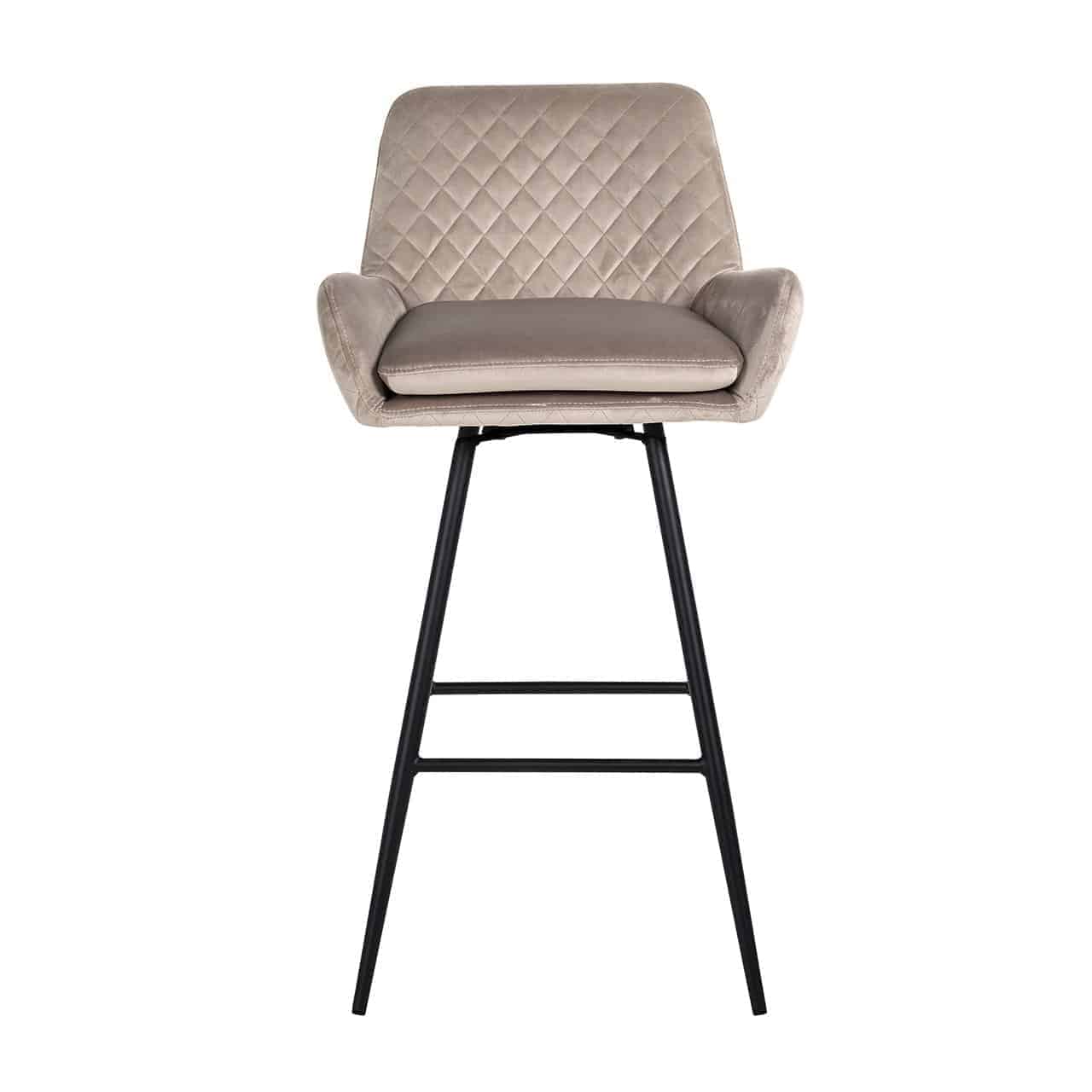 Barstoel Linsey draaibaar khaki fluweel (Quartz Khaki 903)