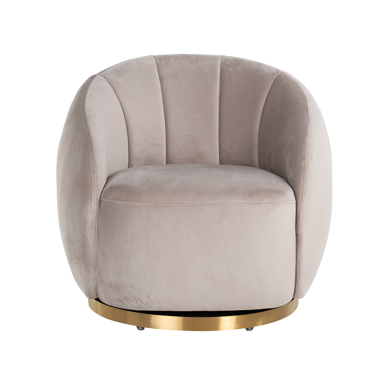 Draaifauteuil Jago khaki fluweel / geborsteld goud (Quartz Khaki 903)