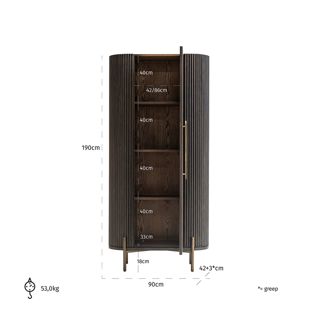 Wandkast Luxor 1-deur (Bruin)