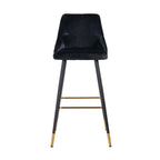 Barstoel Imani zwart fluweel (Quartz Black 800)