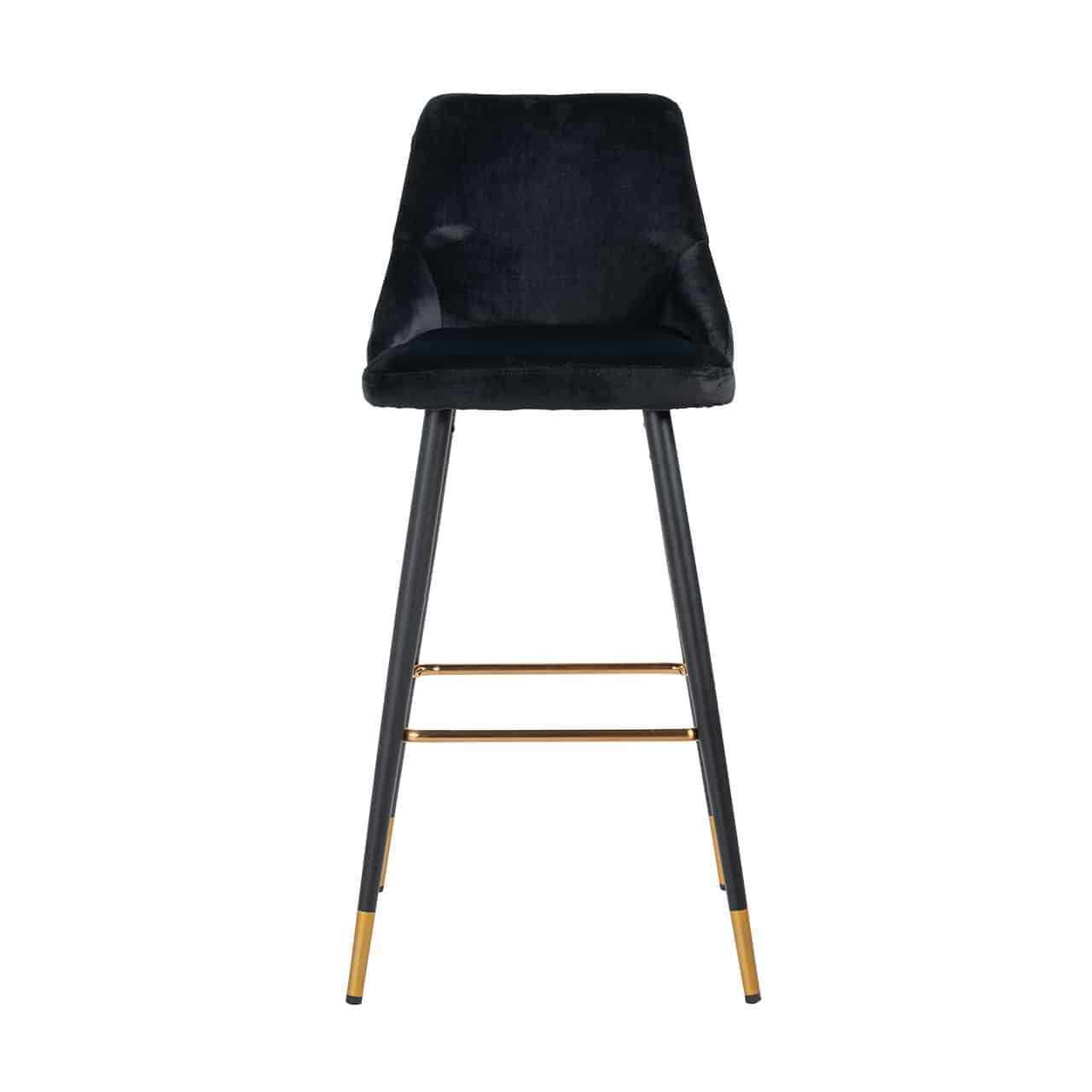 Barstoel Imani zwart fluweel (Quartz Black 800)