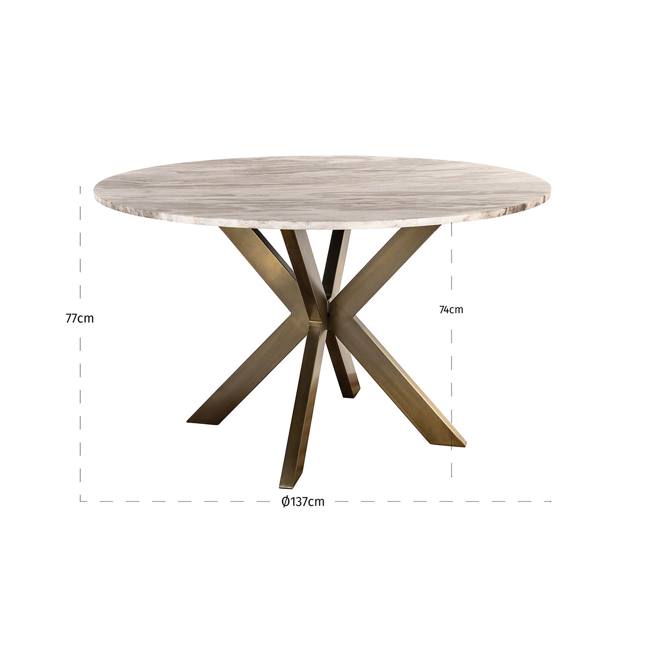 Eettafel Bottega 140Ø (Wit)