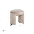 Poef Fargo khaki fluweel (Quartz Khaki 903)