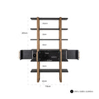 Wandkast Cambon 4-deuren 4-planken (Donker koffie)