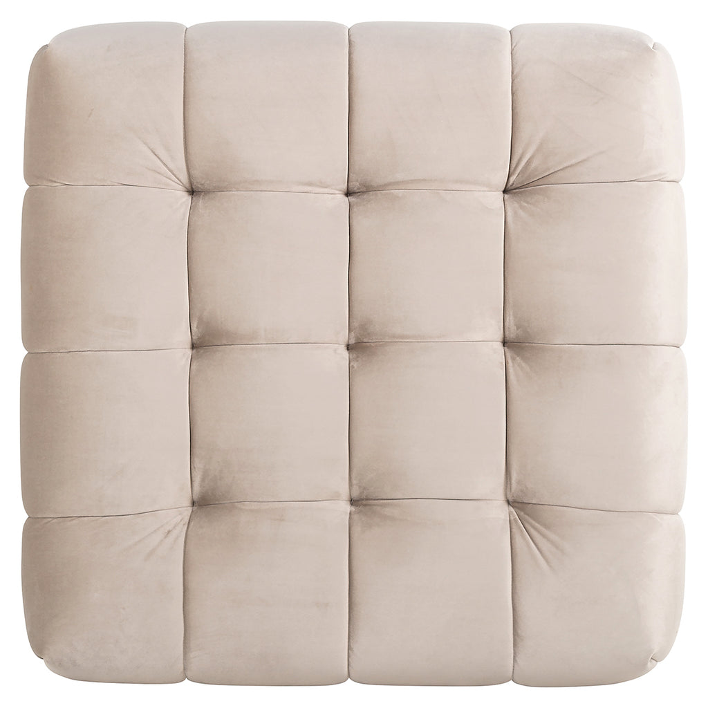 Poef Huxley khaki fluweel (Quartz Khaki 903)