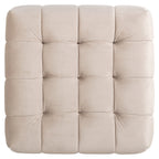 Poef Huxley khaki fluweel (Quartz Khaki 903)