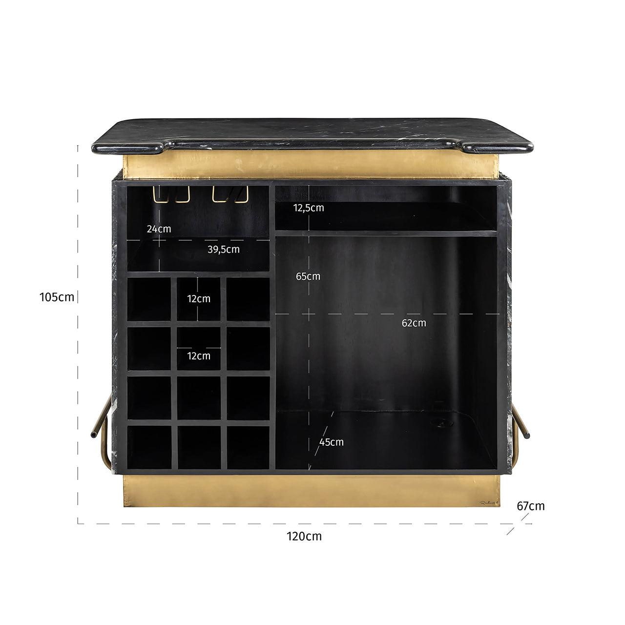 Bar Bombay (Zwart/goud)