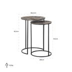 Bijzettafel Tulum set van 2 (Geborsteld Goud)
