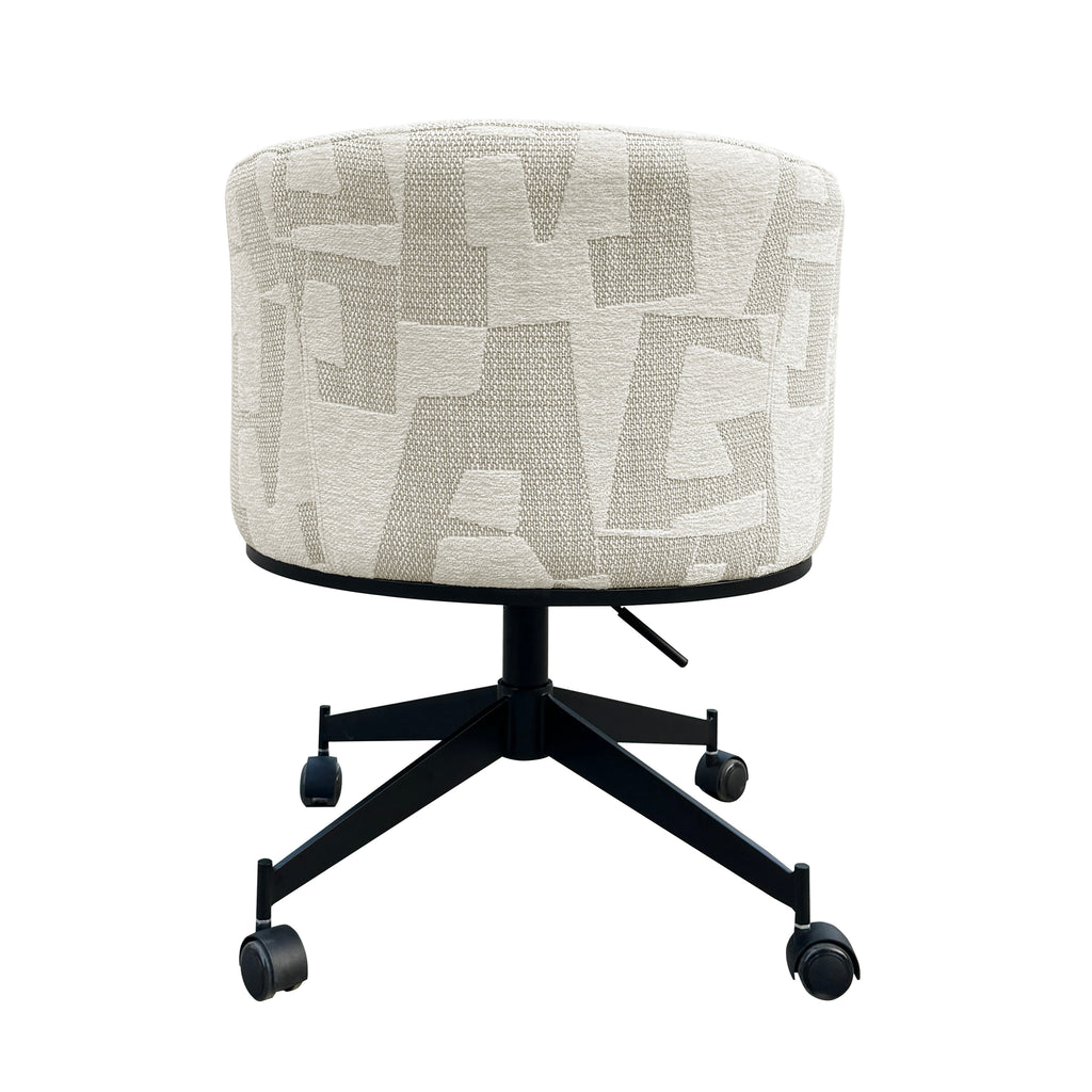 Draaistoel Rochenne met wielen beige graffic (Beige graffic)