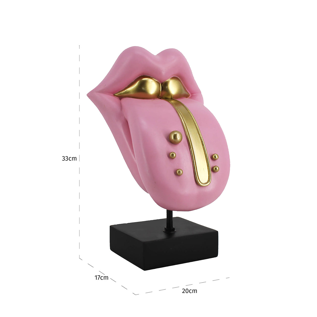 Deco object Tongue roze (Roze)