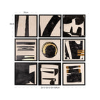 Wandkunst Gabri set van 9 (Zwart/wit)