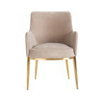 Stoel Breeze khaki fluweel / geborsteld goud brandvertragend (FR-Quartz 903 Khaki)