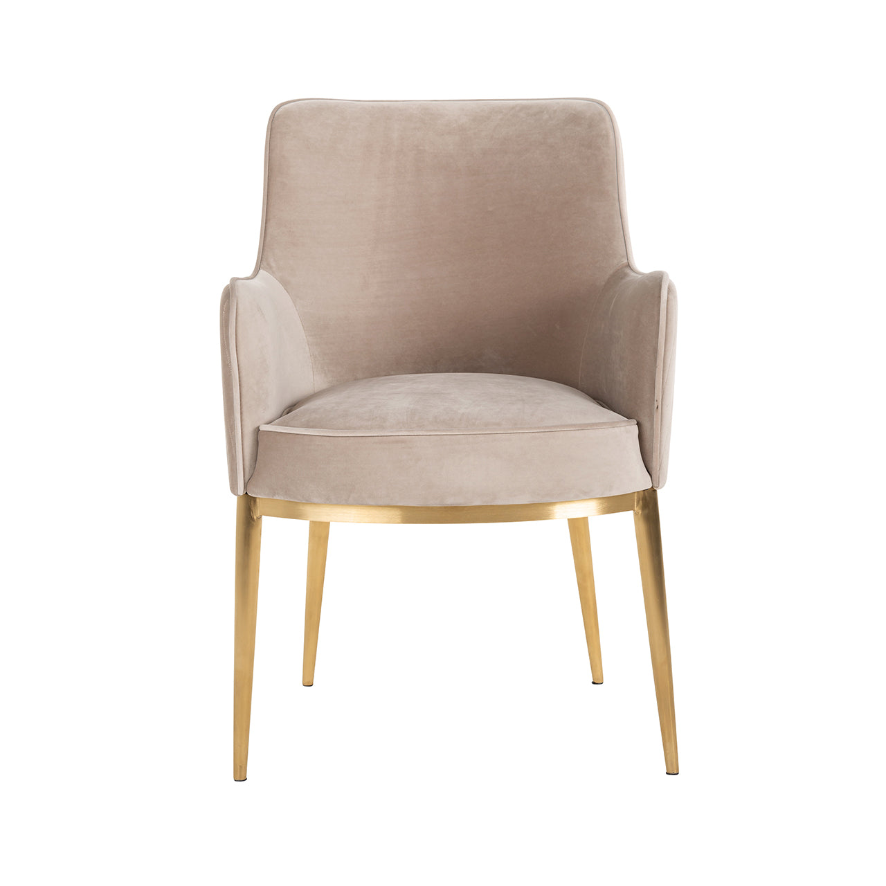 Stoel Breeze khaki fluweel / geborsteld goud brandvertragend (FR-Quartz 903 Khaki)