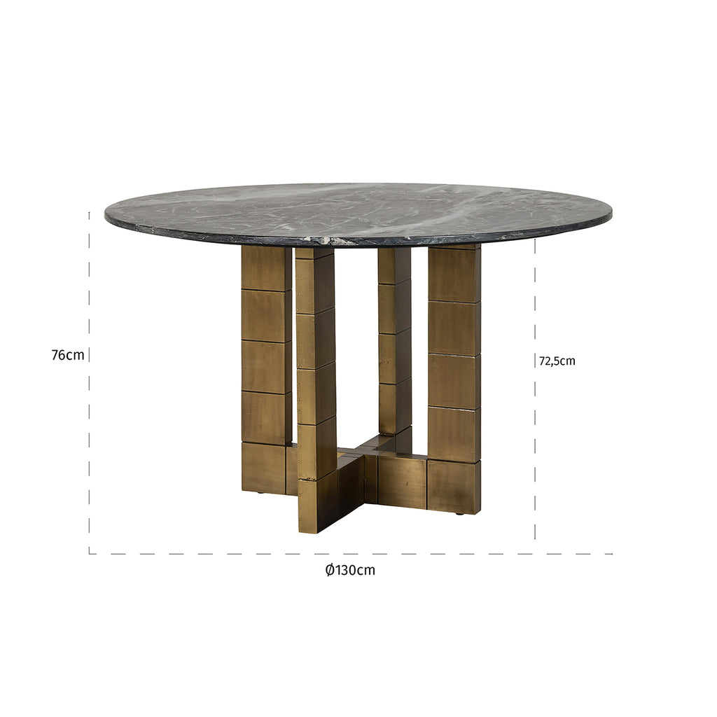 Eettafel Collada 130Ø (Zwart/goud)