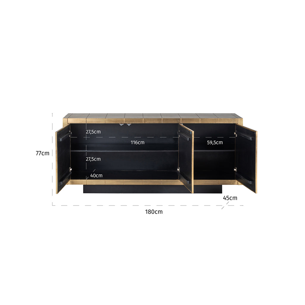 Dressoir Collada 3-deuren (Geborsteld Goud)