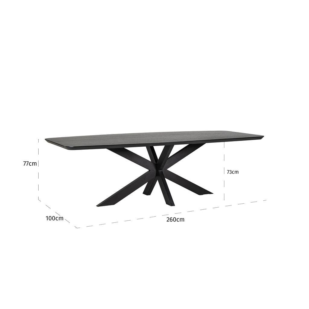 Eettafel Bonvoy zwart 260 (Zwart)