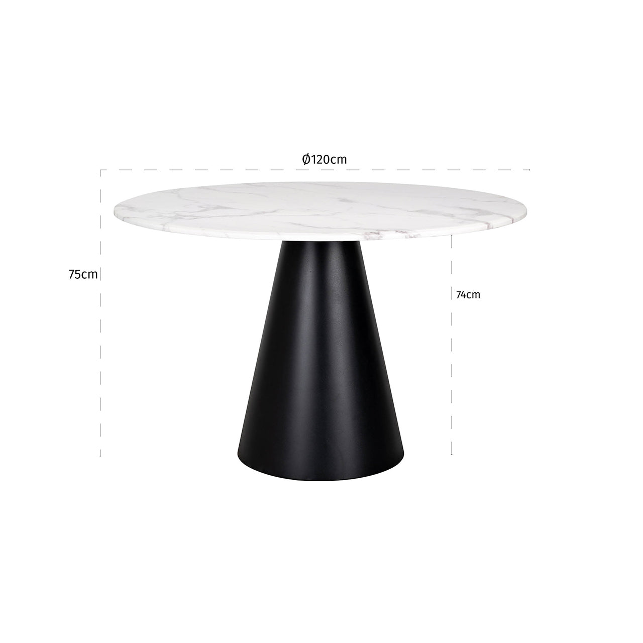 Eettafel Degas 120Ø (Wit)