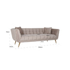 Bank Huxley Khaki fluweel / Geborsteld goud (Kwarts Khaki 903)