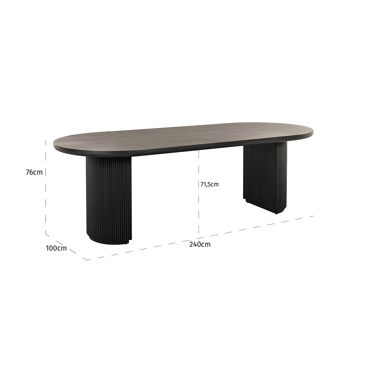 Eettafel Kingston 240 donker koffie (Donker koffie)
