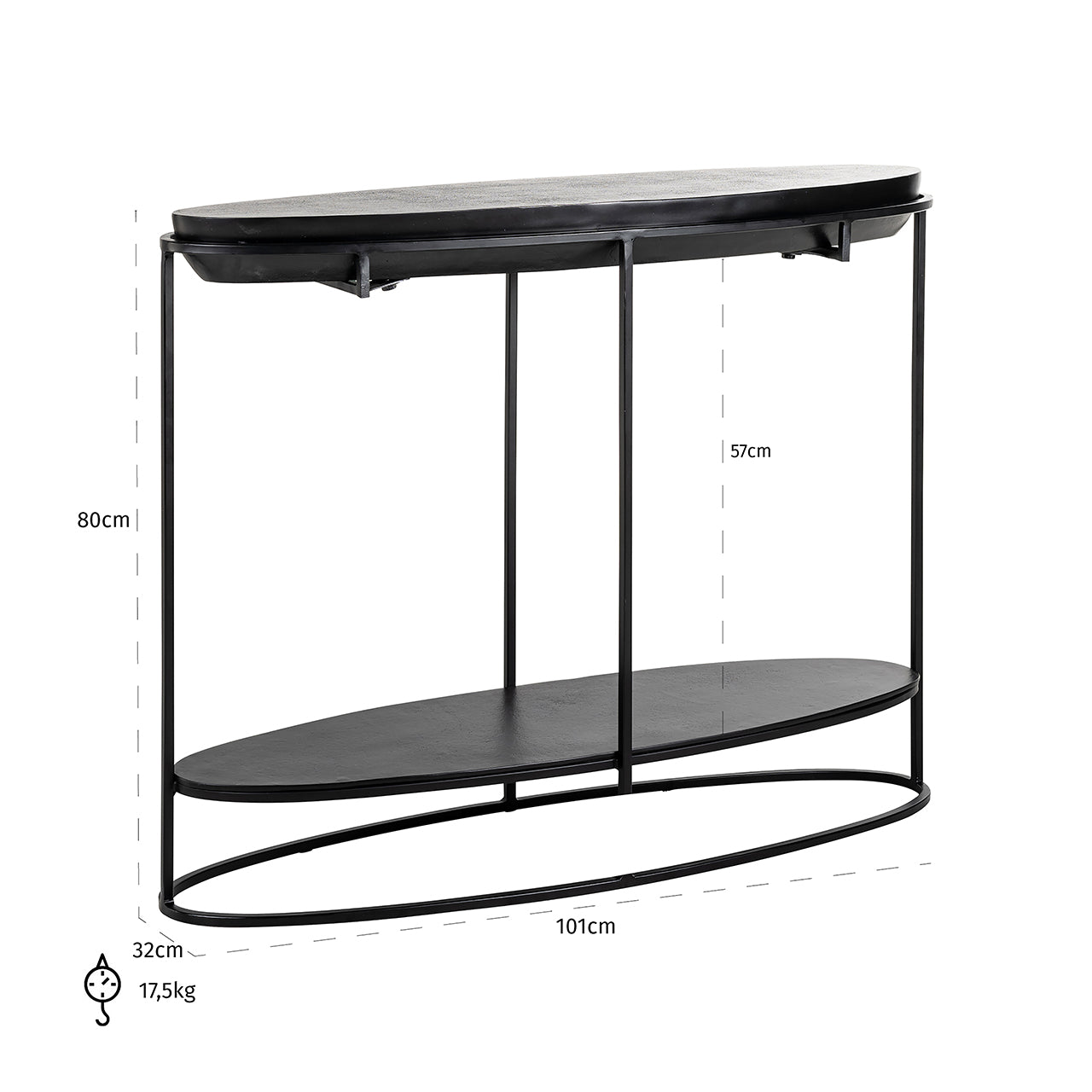 Wandtafel Calesta (Zwart)