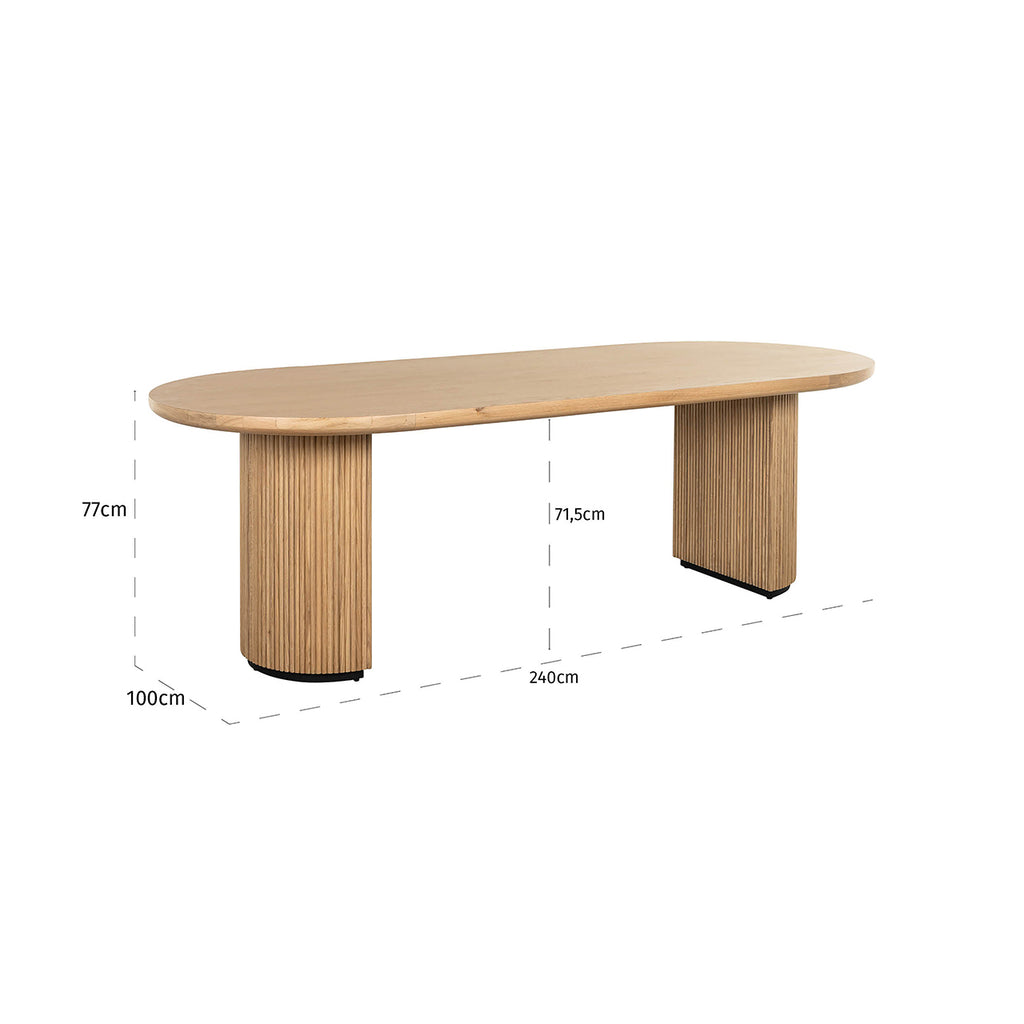 Eettafel Belfort 240 (Natuurlijk eiken)