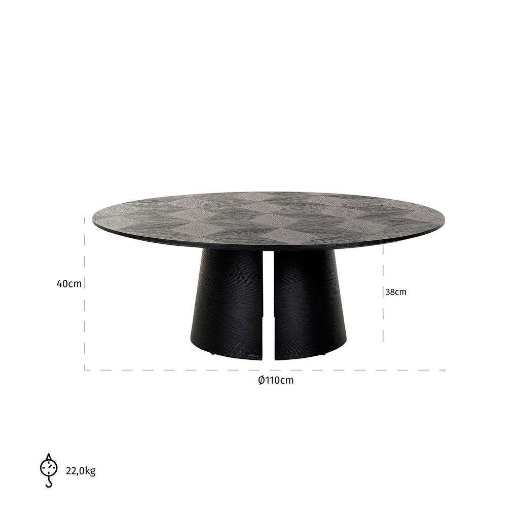 Salontafel Blax 110Ø (Zwart)